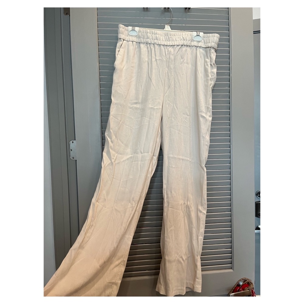 H&M high waisted linen beige pants
